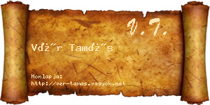 Vér Tamás névjegykártya